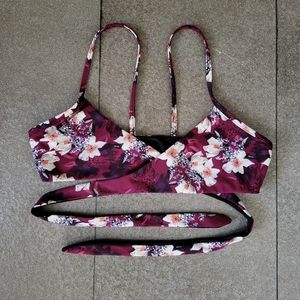 Zinkē Wrap Tie Floral Bikini Top